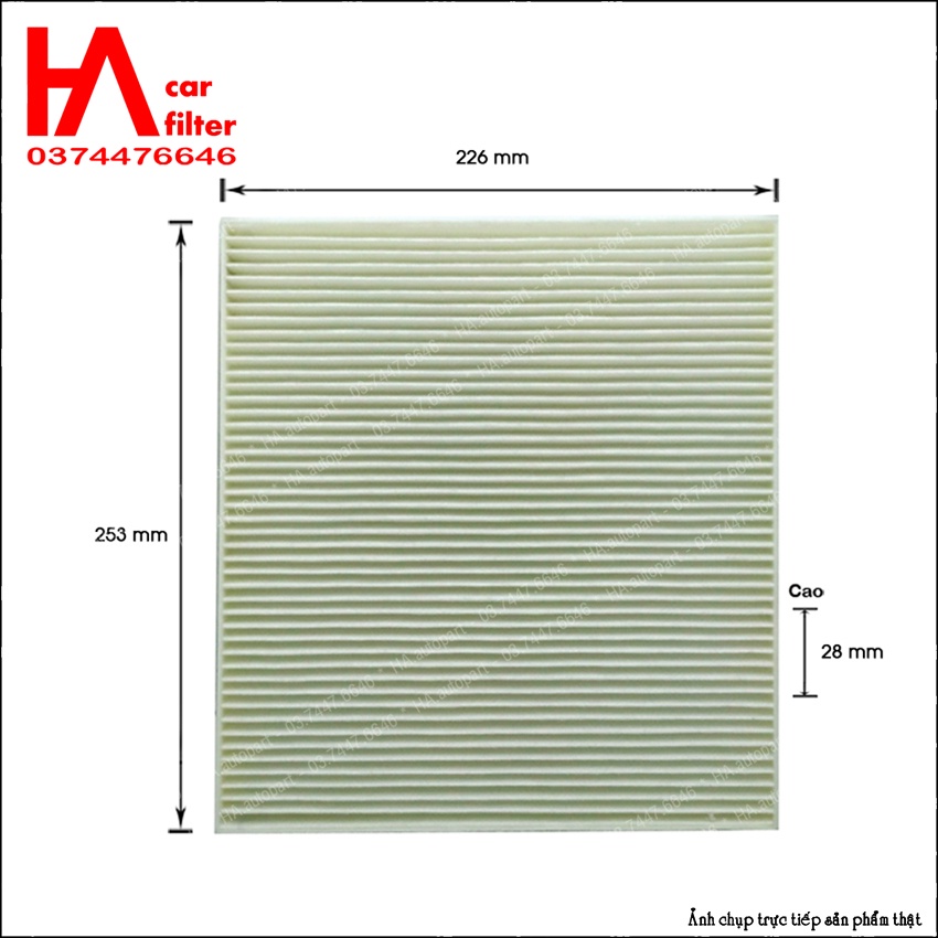 Lọc gió điều hòa Sonata đời 14-20, Azera đời 19-22, Cadenza đời 16-22. Mã phụ tùng HYD 97133-C1000