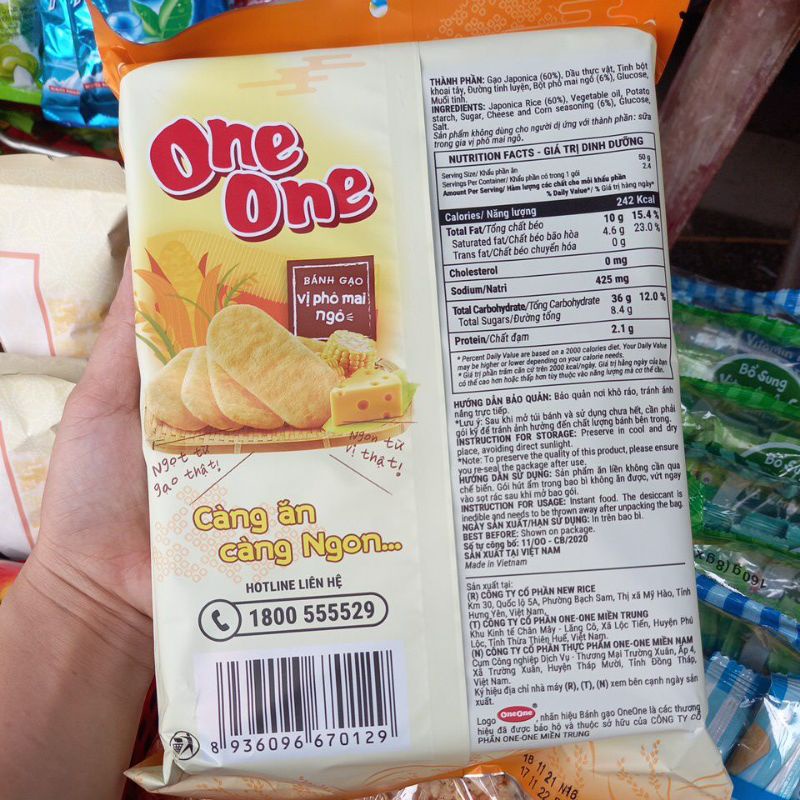 BÁNH GẠO ONE ONE VỊ PHÔ MAI NGÔ 118GR