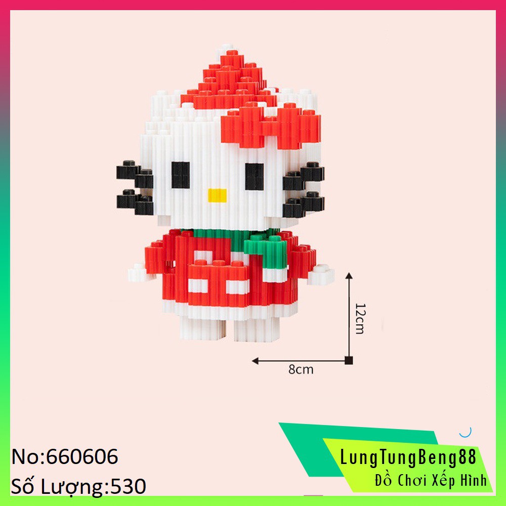 Xếp Hình lego lắp ráp,HelloKity Đáng Yêu