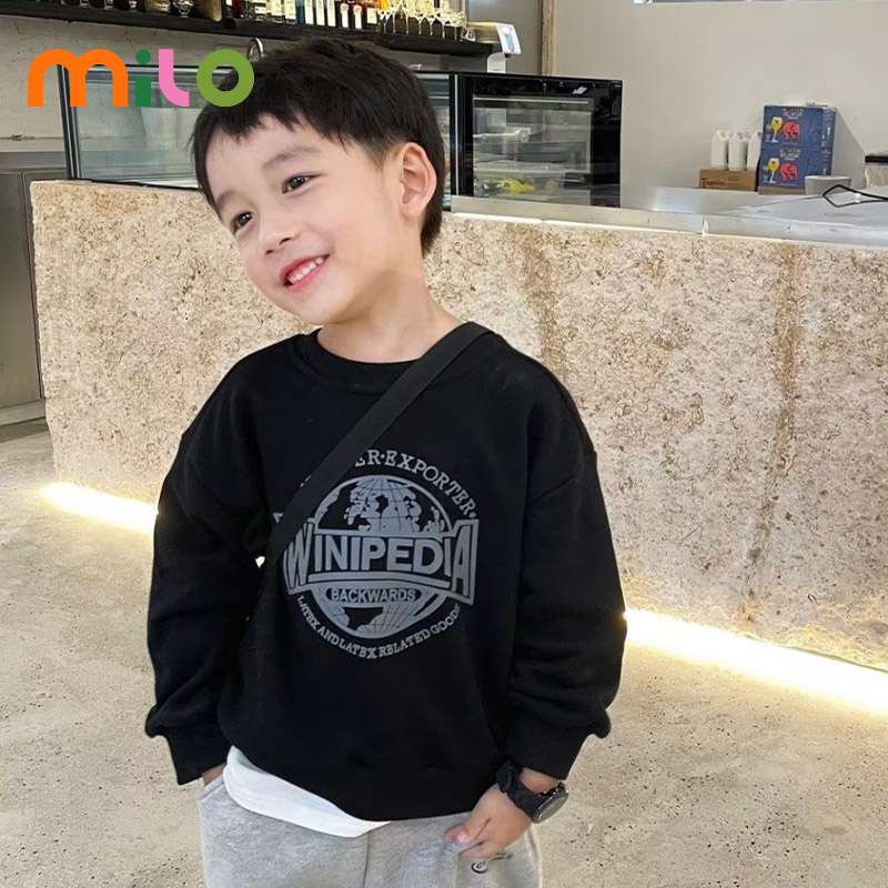 Milo Áo Sweater Tay Dài Phong Cách Thời Trang Xuân Thu Mới Cho Bé Trai