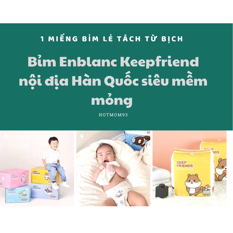 ( tách bịch miếng test) Miếng thử bỉm Enblanc KeepFriend 2020 Hàn Quốc- date mới đủ size S/M/L/XL/XXL