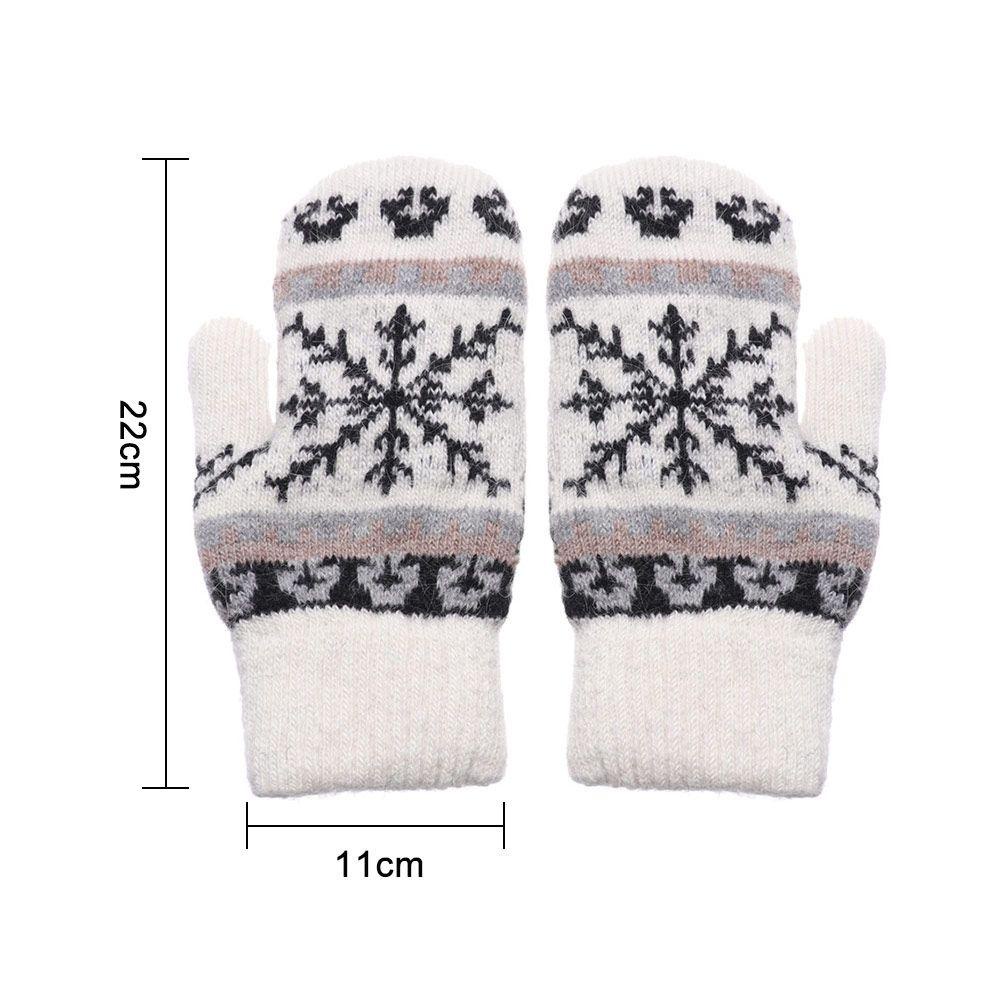 Găng Tay Dệt Kim Vải Cashmere Dày Giữ Ấm Mùa Đông Cho Nữ