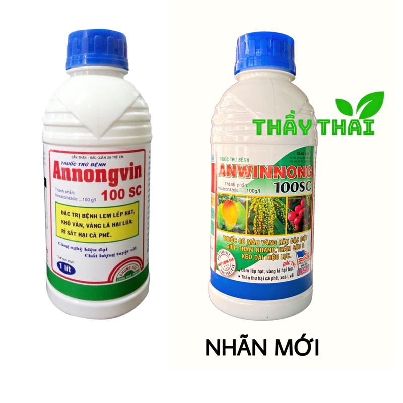 Annongvin 100SC trừ bệnh khô vằn, lem lép hạt, vàng lá lúa, rỉ sắt cà phê, annongvin 50SC, Anvil 1lít