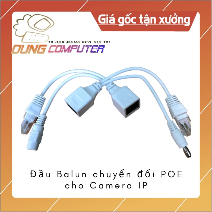 Đầu Balun chuyển đổi POE cho Camera IP - Khoảng cách truyền 80M.