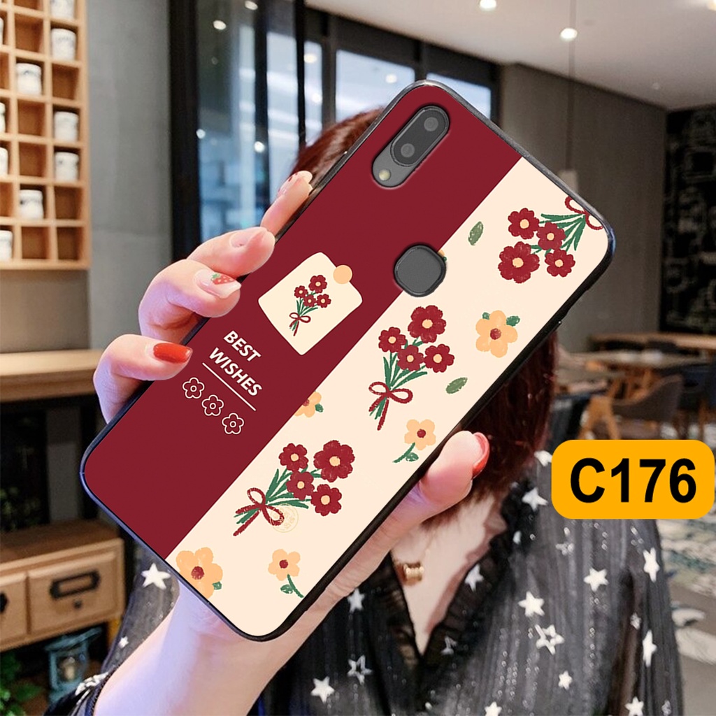 Ốp Vivo V9 / V9 Youth in hình hoa cỏ nhẹ nhàng,họa tiết caro xinh xắn.ốp lưng chống sốc