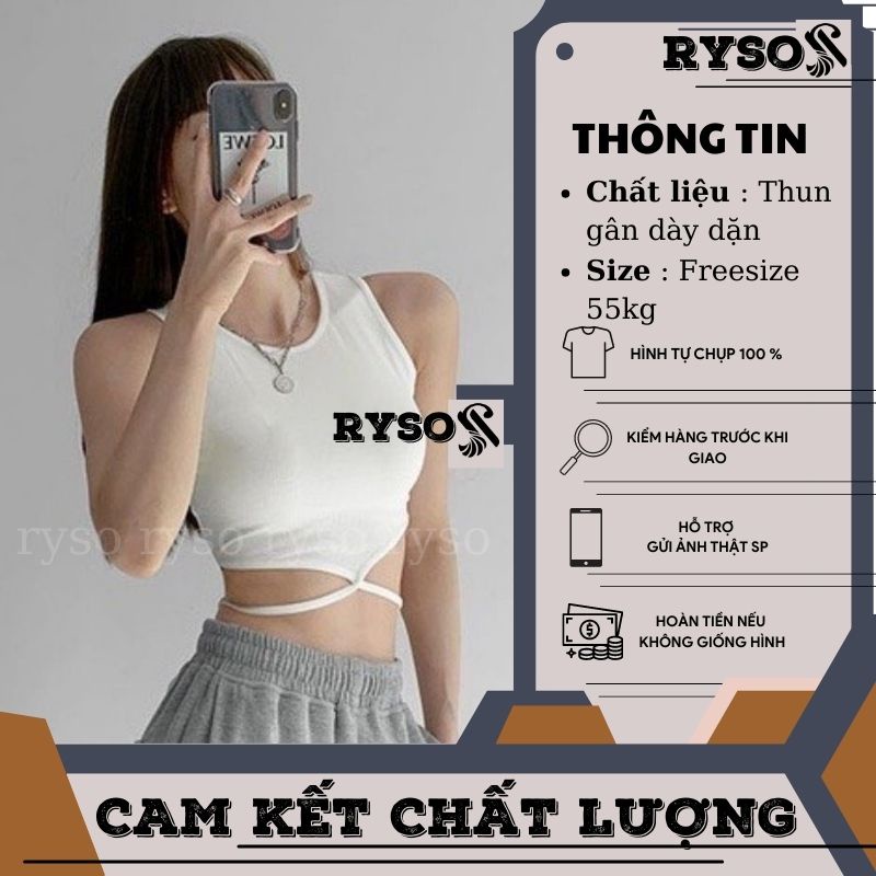 Áo Croptop Đan Dây Áo Ba Lỗ Ngược Thun Gân dày Dặn Năng Động