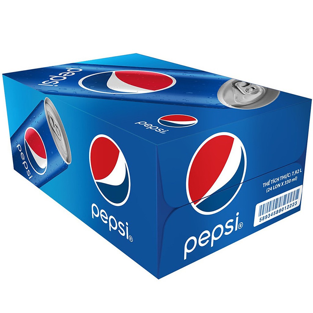 [Giao 2 Giờ] Thùng 24 Lon Nước Ngọt Có Gas Pepsi (330ml / Lon)