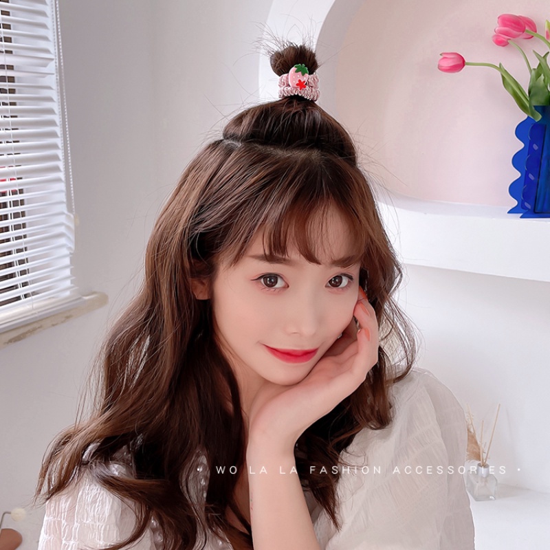 Set 10 dây buộc tóc cao su họa tiết hoạt hình phong cách Hàn Quốc xinh xắn cho bé gái