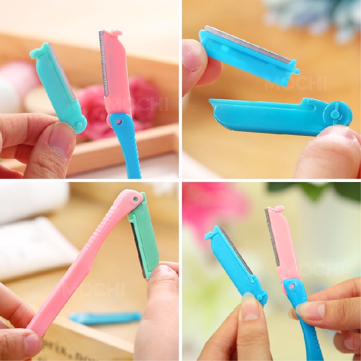 Dao Tỉa Cạo Lông Mày l Chân Mày Sắc Bén l Không Gỉ l Gấp Gọn + Tặng Thêm 1 Lưỡi Dao MOCHI SHOP