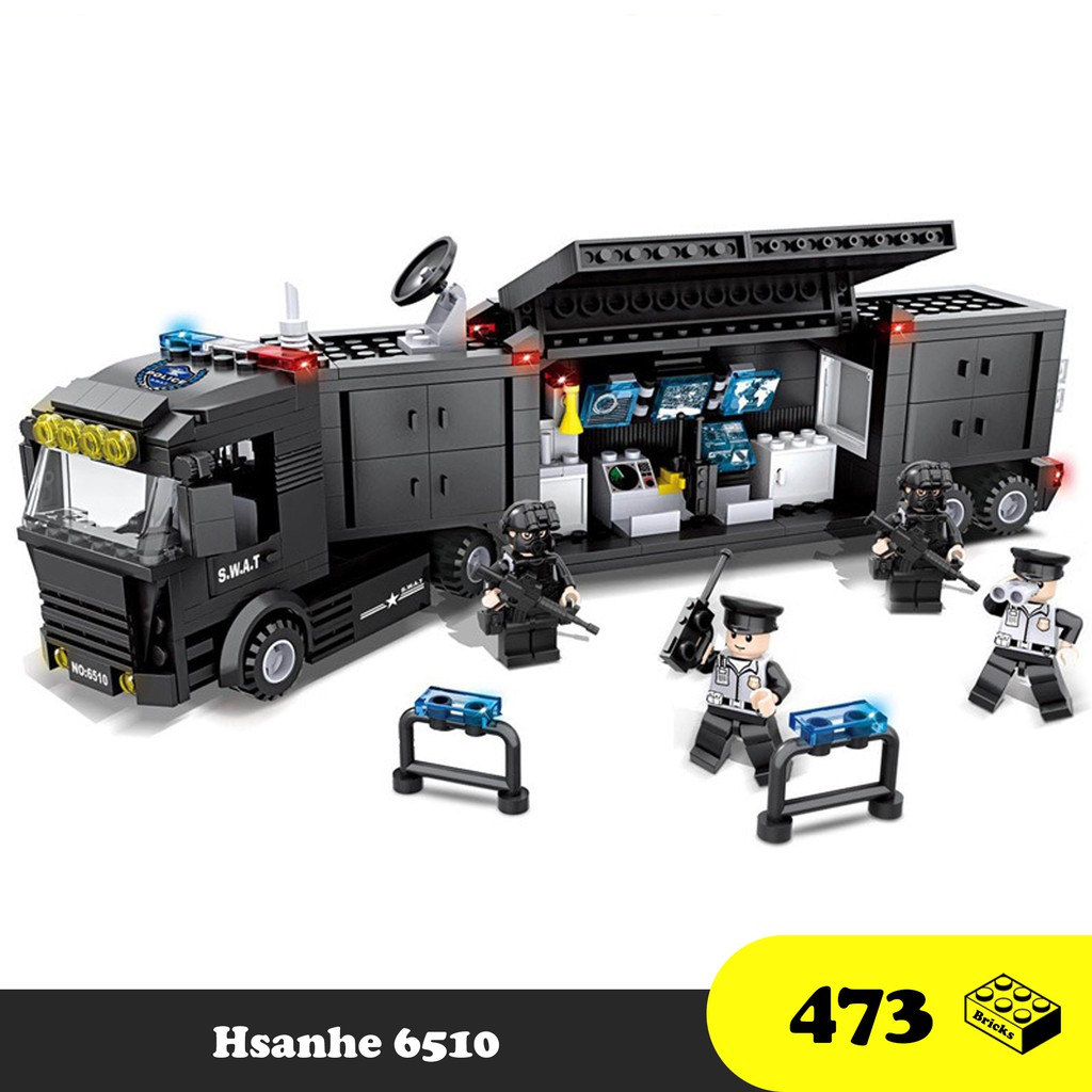 Đồ chơi lắp ráp xe tải cảnh sát đặc nhiệm - Police Truck Hsanhe 6510 - Đồ chơi trí tuệ