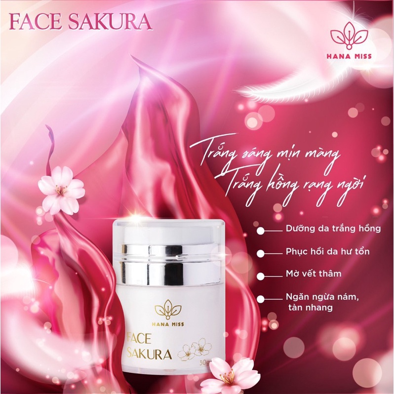 (Tặng 9 mặt nạ) BỘ 3 COMBO DƯỠNG DA HOÀN HẢO [Hana Miss] Serum lựu đỏ,kem sakura,bột rửa mặt linh Chi | BigBuy360 - bigbuy360.vn