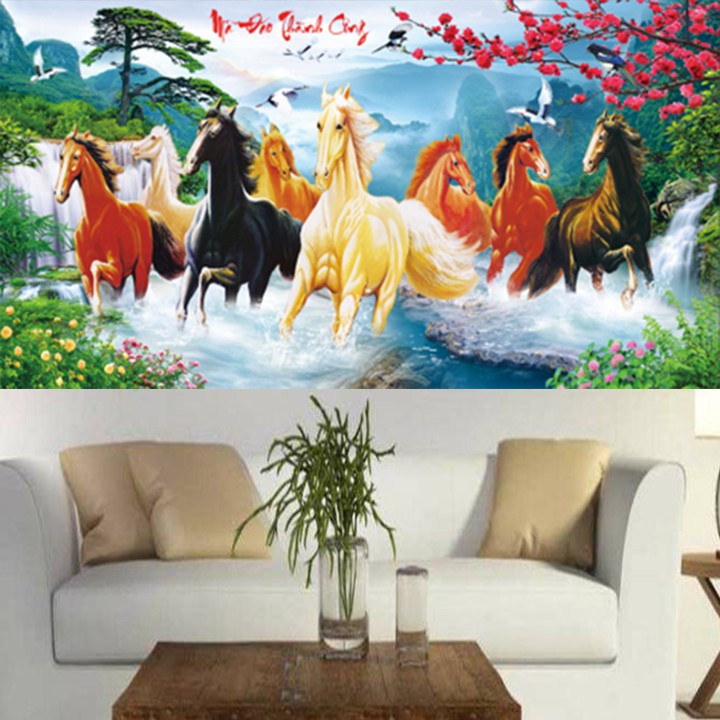 Tranh thêu mã đáo thành công LV3292 - kích thước: 125 * 63cm. (TRANH CHƯA LÀM)