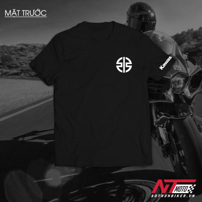 Áo Thun Biker - Kawasaki H2 01 Unisex Nam Nữ tay ngắn có Big Size Cho