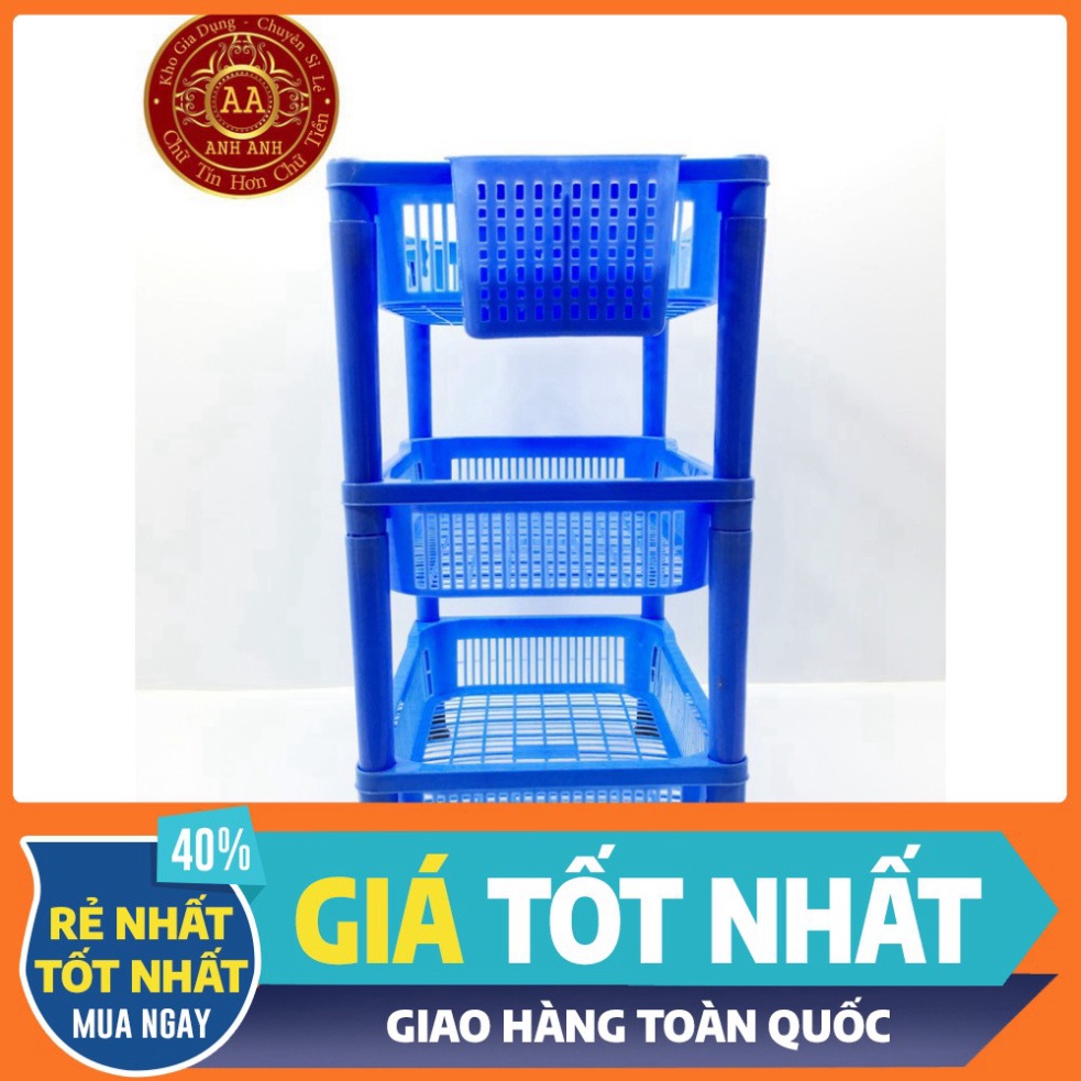 Giá để bát⚡️FREESHIP⚡️ Kệ bát nhựa 2 3 tầng Việt Nhật màu xanh có ống đũa.Kệ để đồ đa năng.