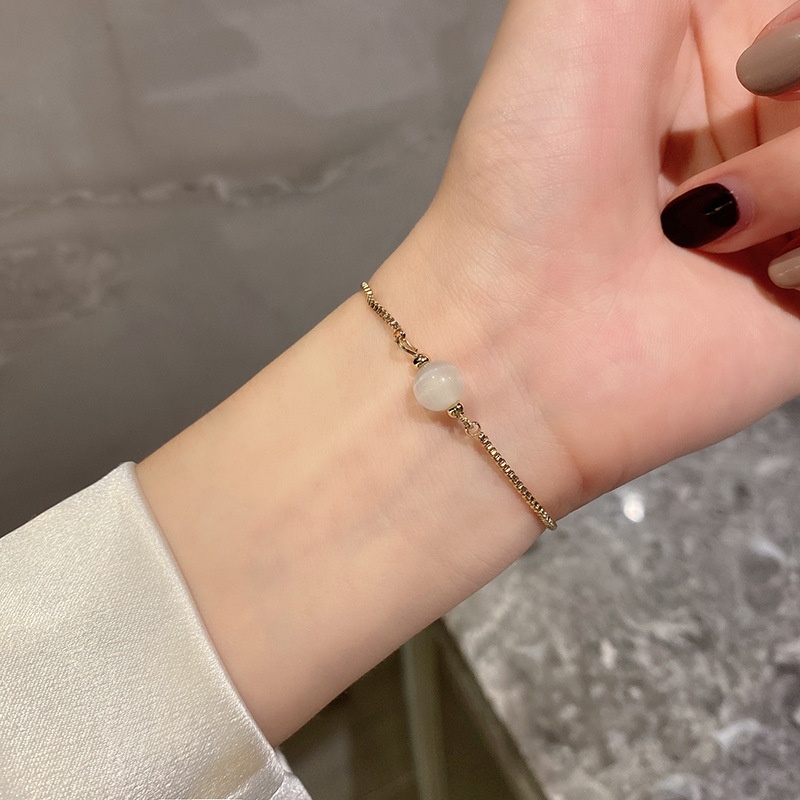 Vòng tay đính đá opal phong cách Hàn Quốc ngọt ngào thời trang cho nữ