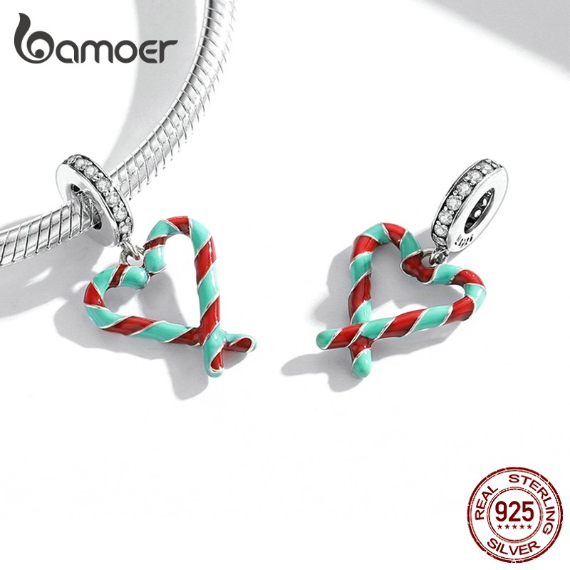 Hạt charm BAMOER Scc2035 bạc 925 hình giáng sinh thích hợp cho trang sức thủ công (Có bán lẻ)