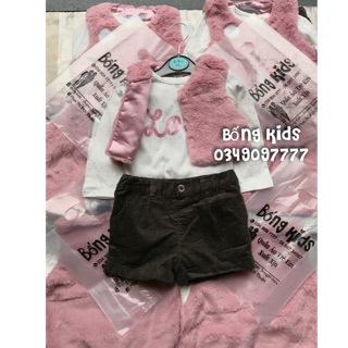 Bộ 3 món bé gái love kèm gile primark