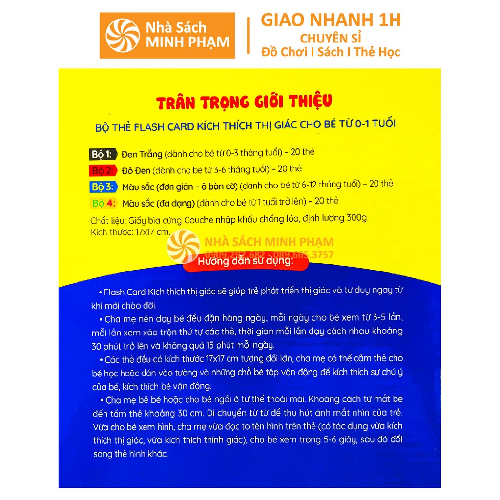 Thẻ Flash card Việt Hà kích thích thị giác cho bé từ 0-1 tuổi theo phương pháp giáo dục sớm