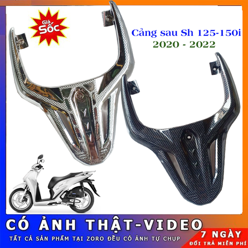 Ốp Cảng Sau Tay Dắt Xe SH 2020-2023 Ý - Việt nam ( 125-150 ) mạ crom xi, carbon đen hàng Cty