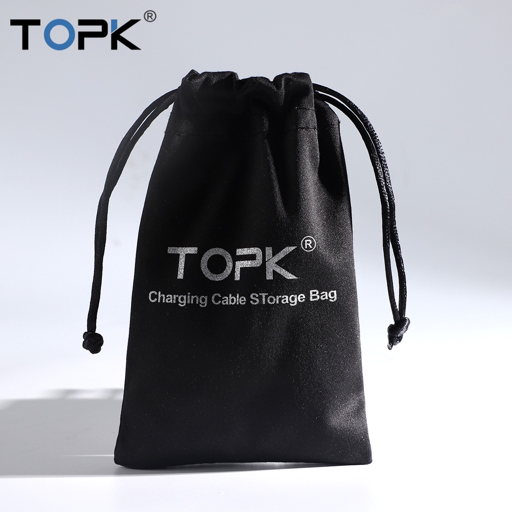 Túi rút dây Topk đựng sạc điện thoại cổng usb / tai nghe / usb tiện lợi