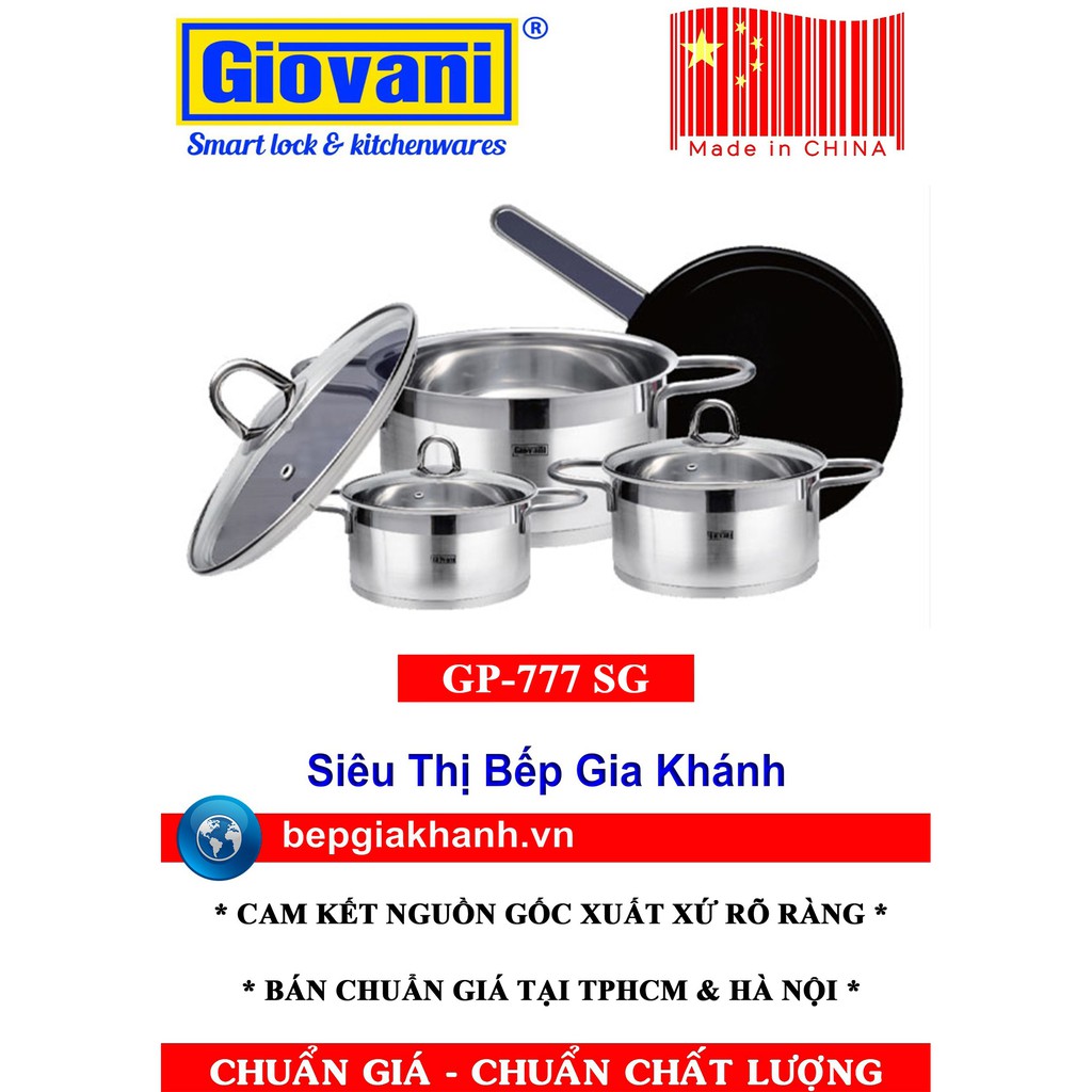 Bộ nồi từ cao cấp 7 món Giovani GP-777 SG sản xuất Trung Quốc