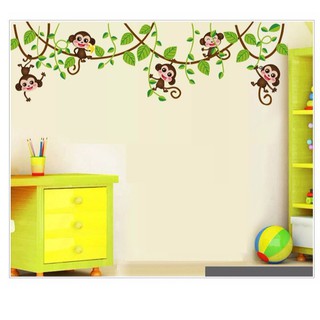 Decal dán tường khỉ đu dây AY7247
