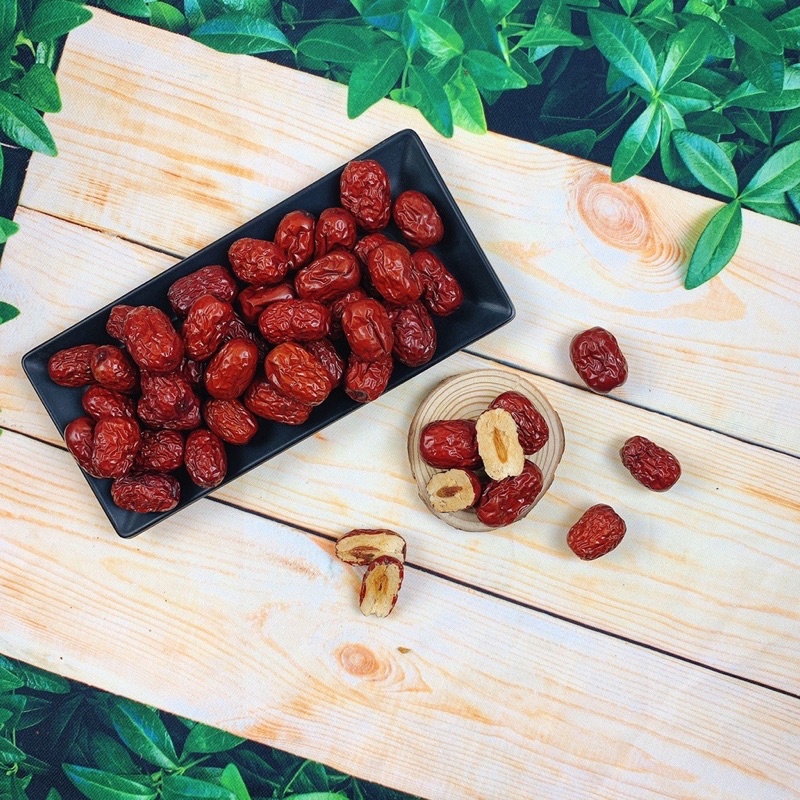 Táo đỏ sấy khô Hàn Quốc loại 1 giàu dinh dưỡng dạng túi 1kg HappyHome - Tặng kèm túi xách