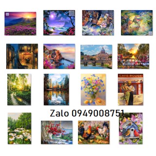 Phong cảnh đẹp nhất thế giới RSB.Tranh sơn dầu số hoá tự tô màu theo số có khung (40*50cm)