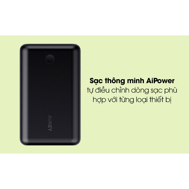 [Mã 253ELSALE hoàn 7% đơn 300K] Pin sạc dự phòng 10.050 mAh Type-C PD QC3.0 Aukey PB-XD10 Đen