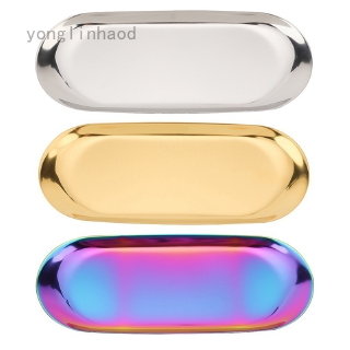 1 Khay Kim Loại Hình Oval Dùng Trưng Bày Trái Cây Thức Ăn Trang Trí Nhà Cửa