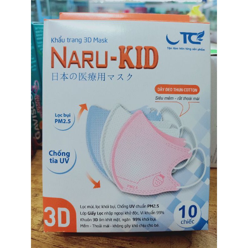 Khẩu Trang Trẻ Em 3D Naru-KID công nghệ Nhật Bản đã qua kiểm định Quatest 1 | BigBuy360 - bigbuy360.vn