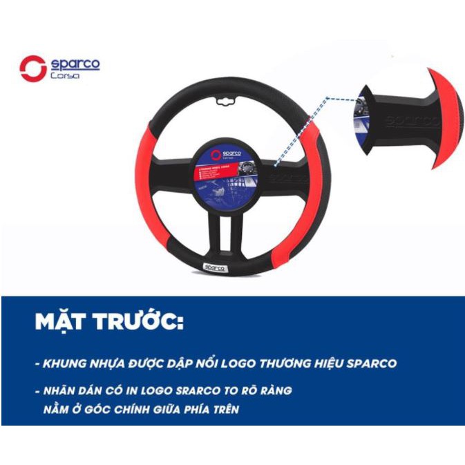 Bọc vô lăng Chính hãng Sparco mã 1117RD - đầy đủ tem mác, khung vô lăng