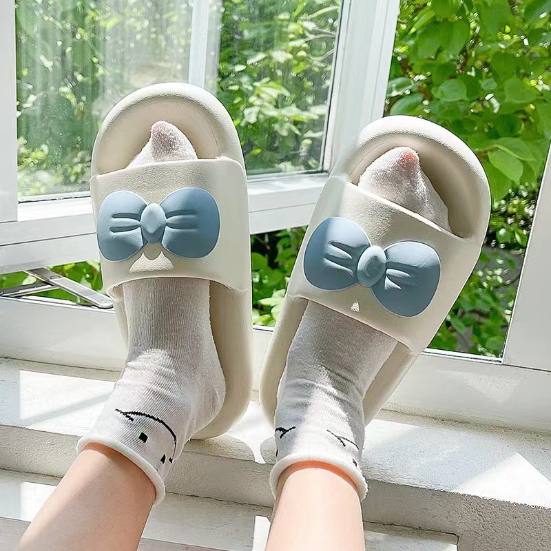 Dép eva Đế Dày Mùa Hè Mới Với Một Chữ Cái Đính Nơ Dễ Thương Cho Cặp Đôi