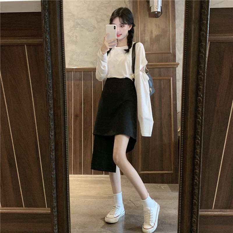 [WK078] Chân váy umi lêch tầng sẵn 2 màu - Chân váy chữ A chất thun umi siêu xinh sẵn kho 2 màu | BigBuy360 - bigbuy360.vn