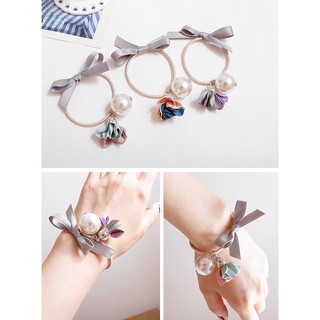 CH070 Cột tóc handmade hoa giấy tone pastel phong cách Hàn