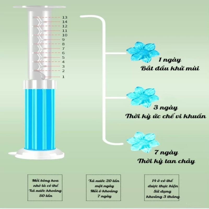 Gel Thơm Khử Mùi Bồn Cầu Nhà Vệ Sinh Toilet Hình Bông Hoa Diệt Khuẩn Thay Thế Sáp Thơm Khử Mùi Nhà Vệ Sinh