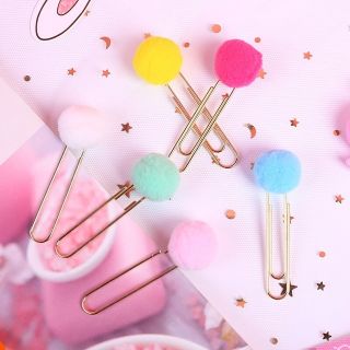(Hình thật) Kẹp giấy cục bông đáng yêu
