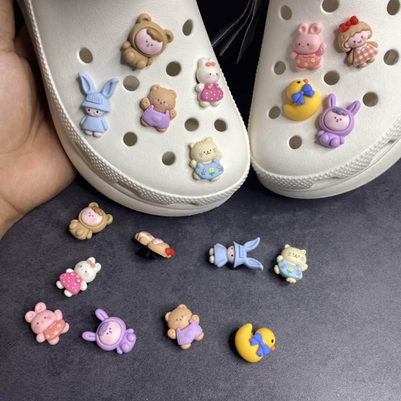 Sticker Gắn Dép Sục Hoạt Hình DIY Xinh Xắn Đáng Yêu