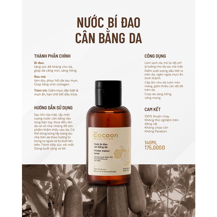 Nước hoa hồng Bí Đao Cân Bằng Da Cocoon