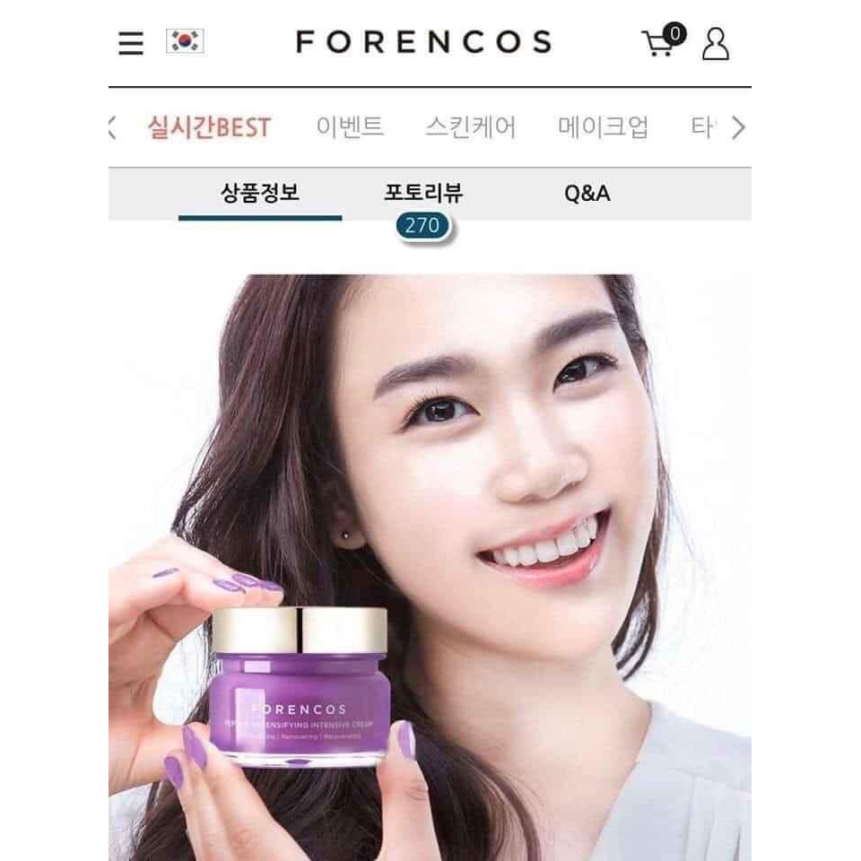 Kem dưỡng da ban đêm 💖FREESHIP💖Kem dưỡng da ban đêm Forencos Peptide màu tím Hàn Quốc HALIN921 Cao Cấp
