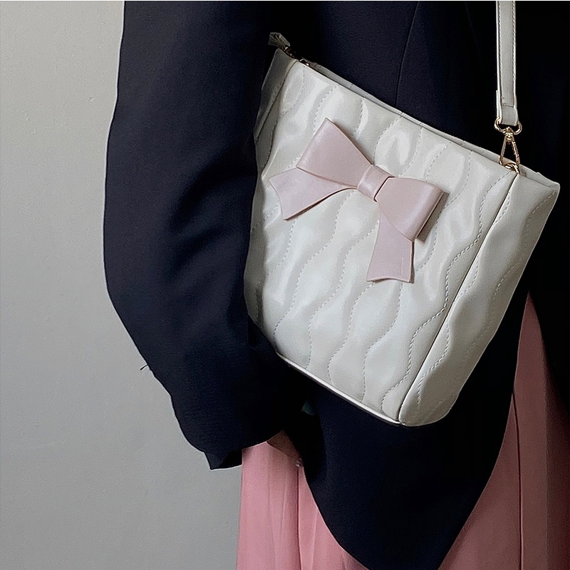 Túi tote Đeo Vai / Xách Tay Đính Nơ Dễ Phối Đồ Thời Trang Cho Nữ