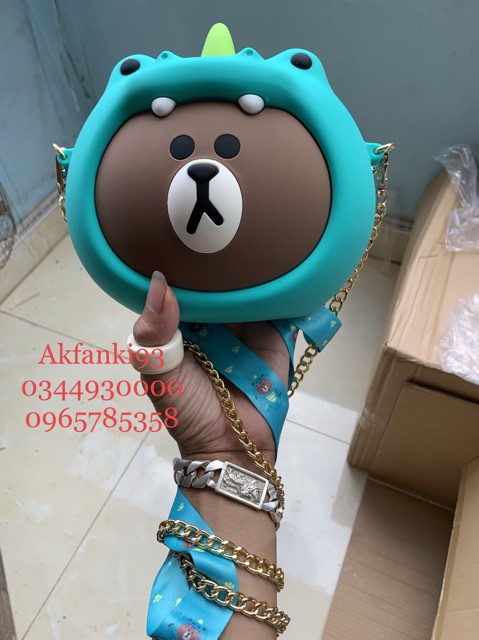Túi gấu khủng long xanh silicon | BigBuy360 - bigbuy360.vn