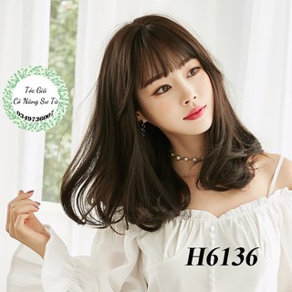 Tóc giả cả đầu dài qua vai xoăn đuôi cao cấp - Tặng lưới tóc