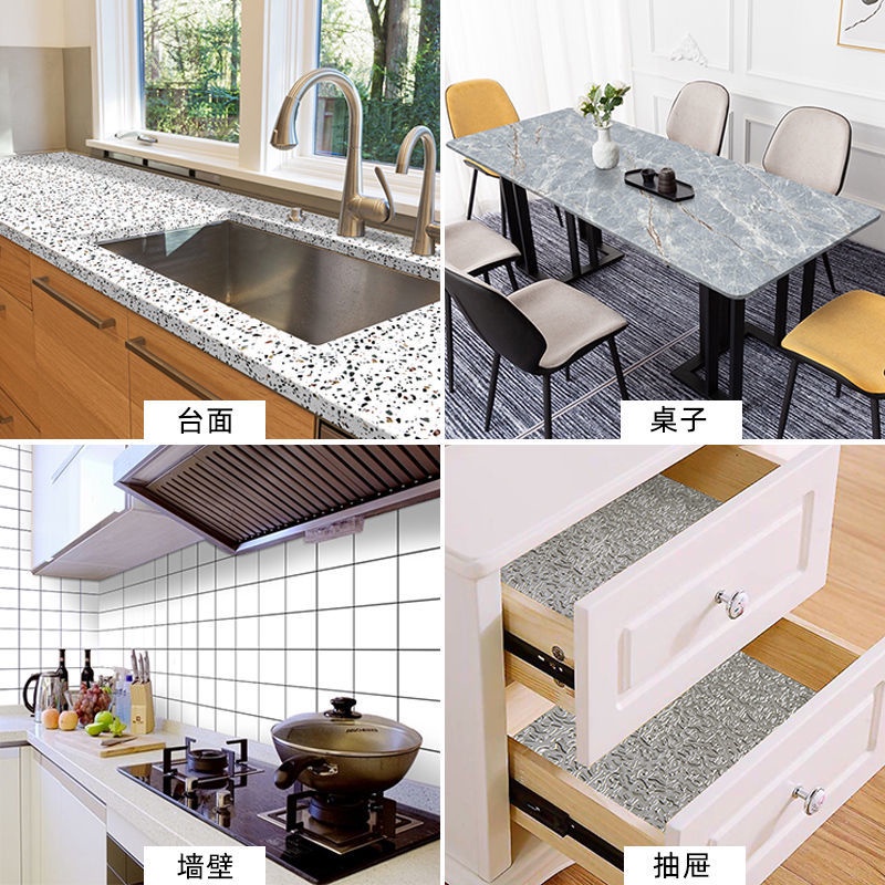 Miếng Dán Tường Giả Đá Hoa Cương Dày Chống Nước Chống Dầu Trang Trí Nhà Bếp