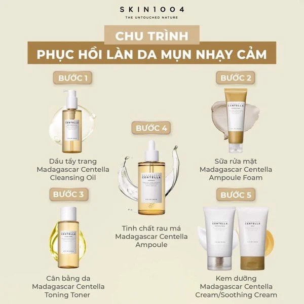 Tinh Chất Rau Má Giảm Mụn, Dưỡng Trắng Da và Phục Hồi Da Skin1004 Madagascar Centella Asiatica Ampoule