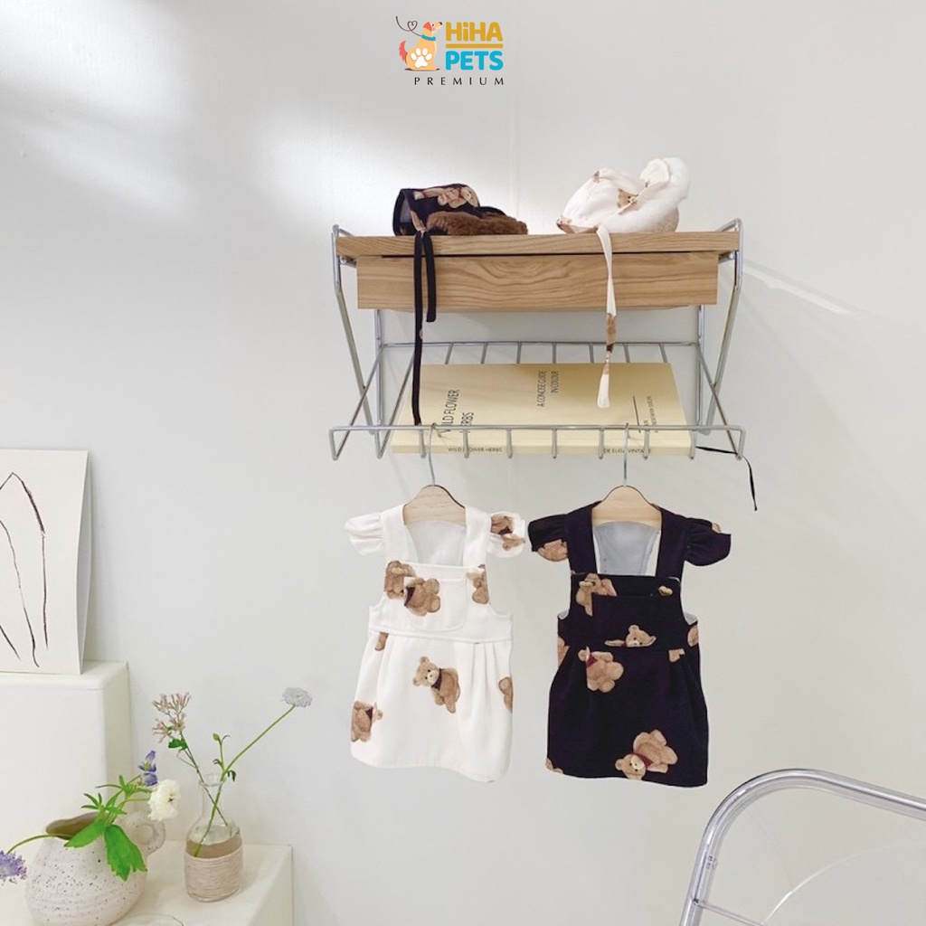 Váy Đầm Gấu Bear Cho Chó Mèo Có Nón Hàn Quốc Mẫu Cao Cấp Quần Áo Thú Cưng Thiết Kế Thời Trang Hihapet.