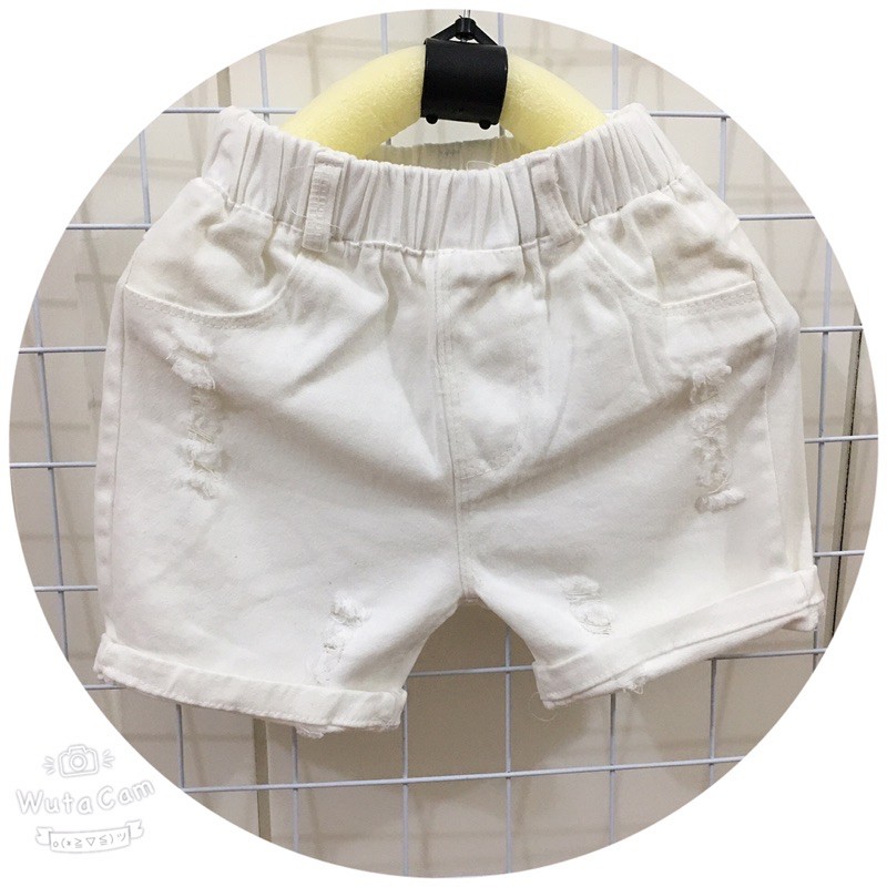 Quần Short Đùi Kaki Trơn Rách Cho Bé Trai & Bé Gái - ZIN KID SHOP