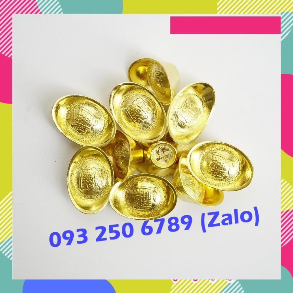 [SẴN HÀNG] Thỏi vàng Thần Tài đồng mạ vàng tài lộc giàu có - Nhiều size đặt bàn thờ Thần Tài