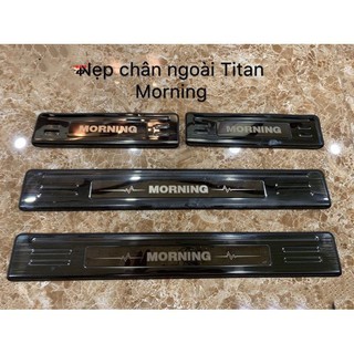 Bộ 8 ốp bậc trong ngoài xe Kia morning 2012-2019 mẫu titan