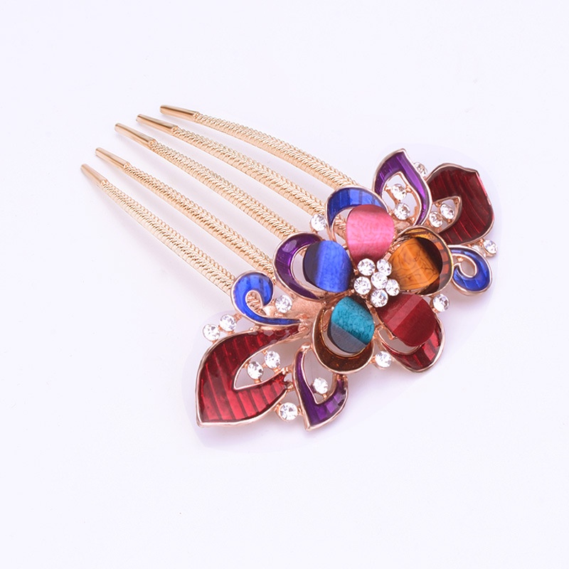 Lược Cài Tóc Đính Ngọc Trai Màu Cầu Vồng Xinh Xắn Cho Bé Gái